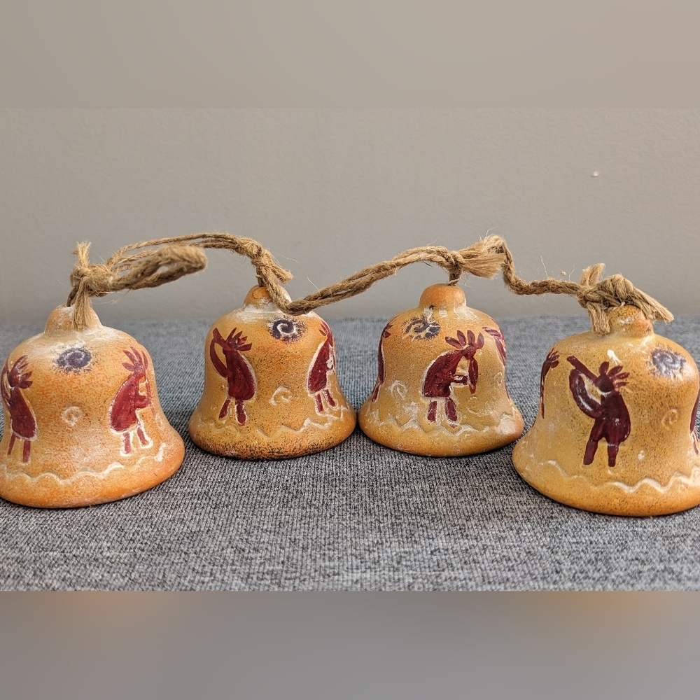 3/$30 | Hand Painted Terracotta Hanging Bells, Wind Chime